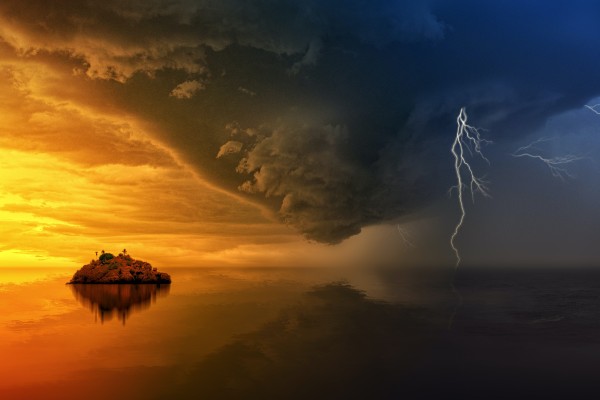 thunderstorm and island